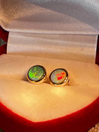 Schwarzopal Ohrstecker in 18Kt Goldvermeil Fassung