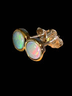 Schwarzopal Ohrstecker in 18Kt Goldvermeil Fassung