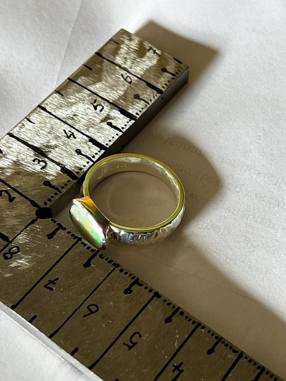 Grüne Wüste Boulder Opal Sterling Silber Ring deutsche Handarbeit