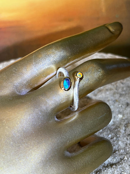 Schwarzopal Prunk und Pracht in 18kt Goldvermeil Fassung Sterlingsilberring deutsche Qualität