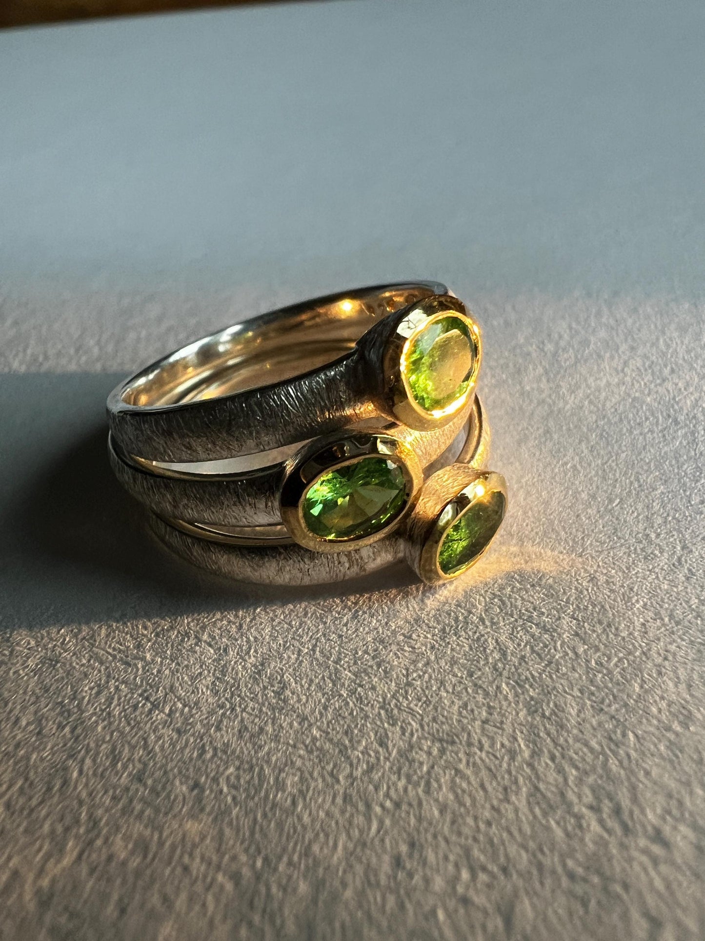 Mein PreisTsavorit Ringe 18Kt Goldvermail Fassung in Sterlingsilber