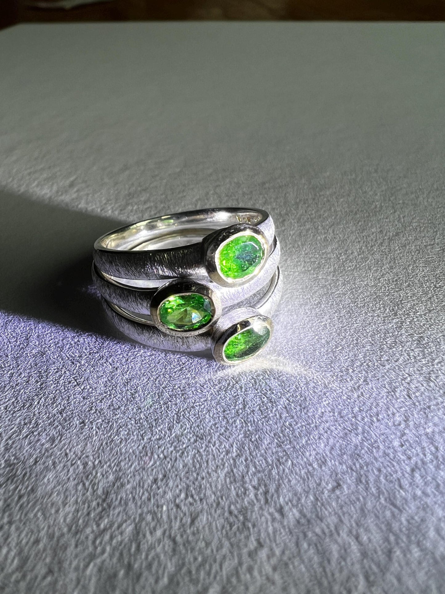 Mein PreisTsavorit Ringe 18Kt Goldvermail Fassung in Sterlingsilber