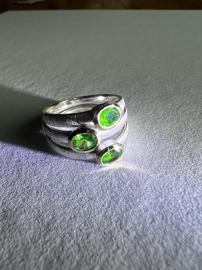 Mein PreisTsavorit Ringe 18Kt Goldvermail Fassung in Sterlingsilber