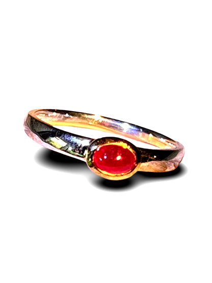 Mein Preis  Rubin in 18Kt Goldvermeil Fassung Minimalist Ring Sterling deutsche Qualitätsarbeit