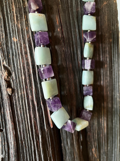 Amethyst und Andenopal Collier
