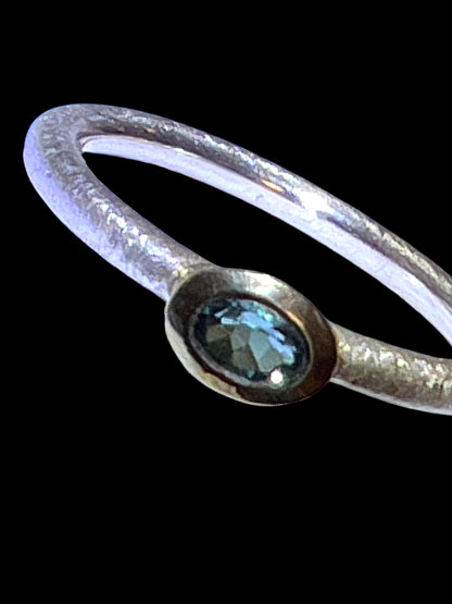 Indigolith Turmalin Ring in Silber mit 18Kt Goldvermeil Fassung