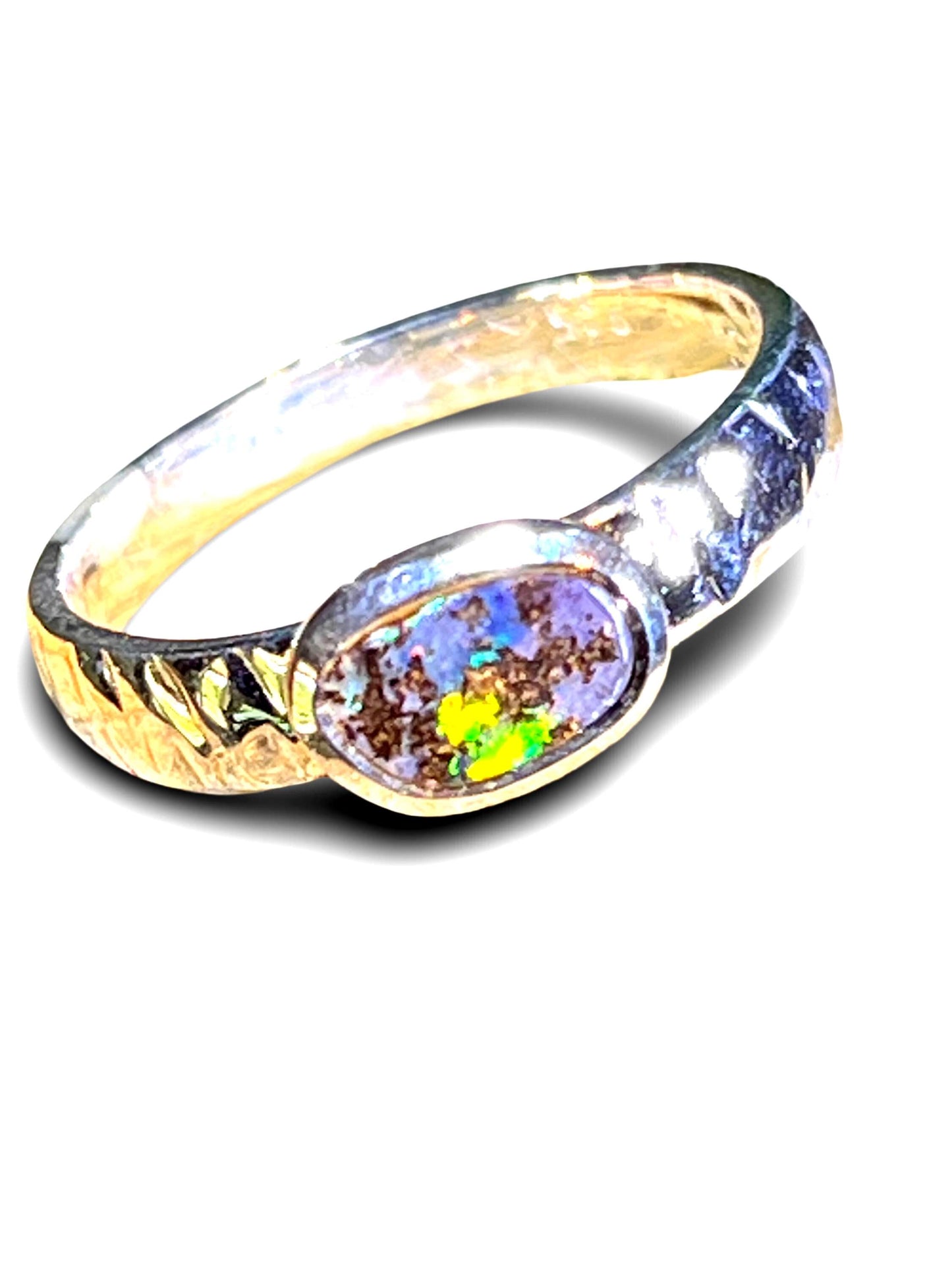 Australisch opulente Opalfarben Ring in Sterling Silber