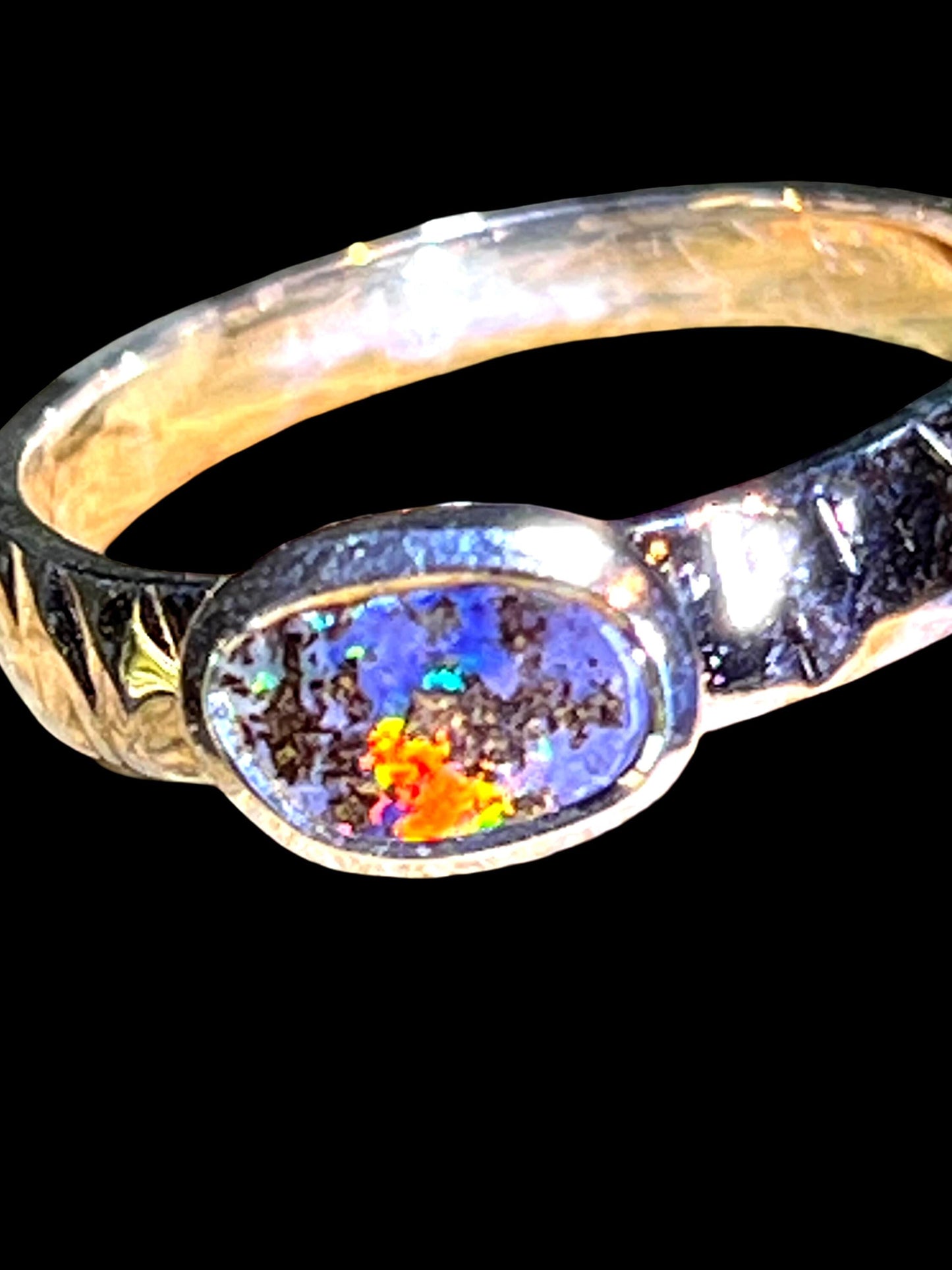 Australisch opulente Opalfarben Ring in Sterling Silber