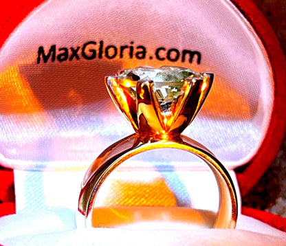 Grüner Amethyst 9 ct Ring in Silber mit 18Kt Goldvermeil Fassung