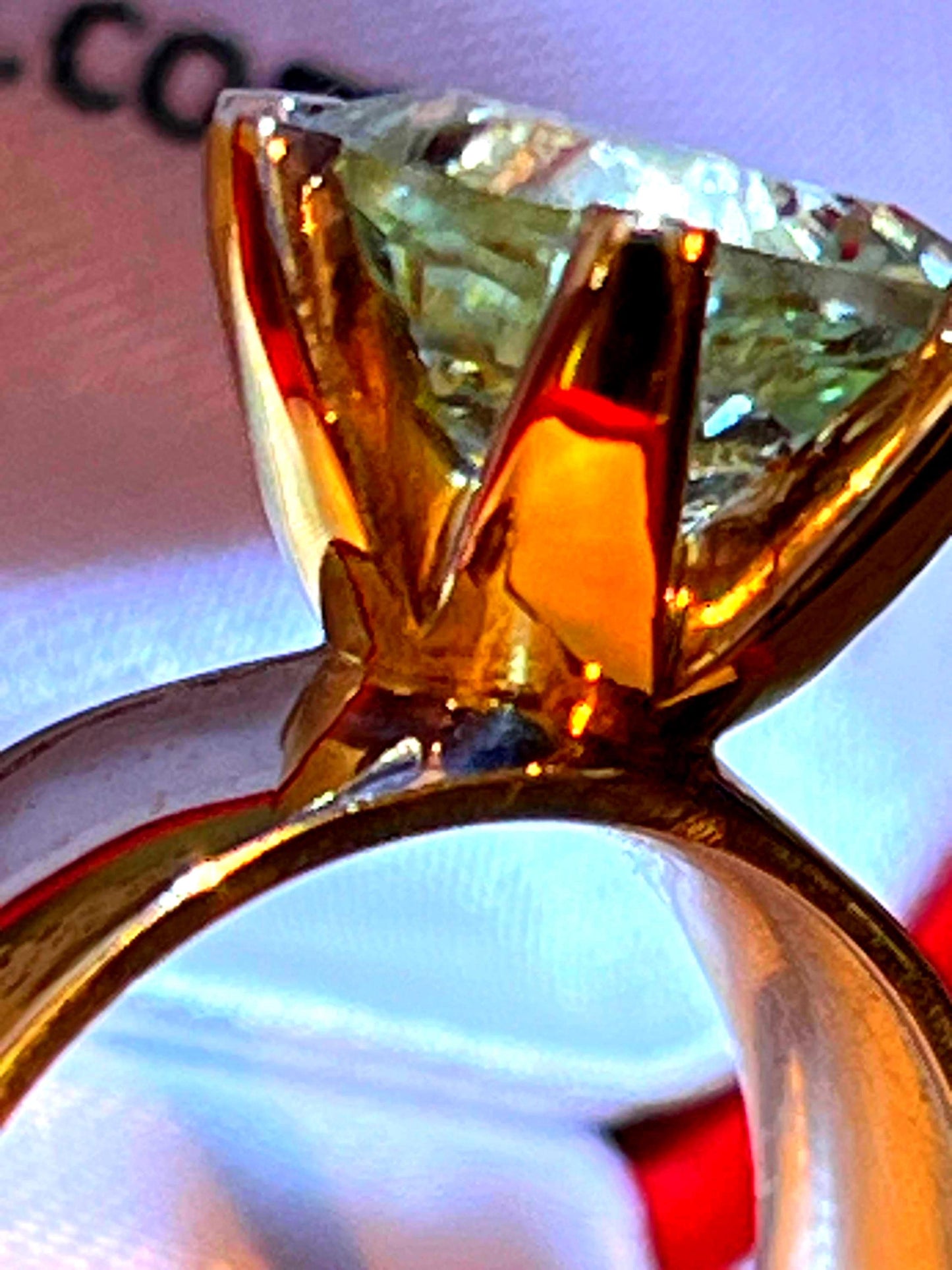 Grüner Amethyst 9 ct Ring in Silber mit 18Kt Goldvermeil Fassung