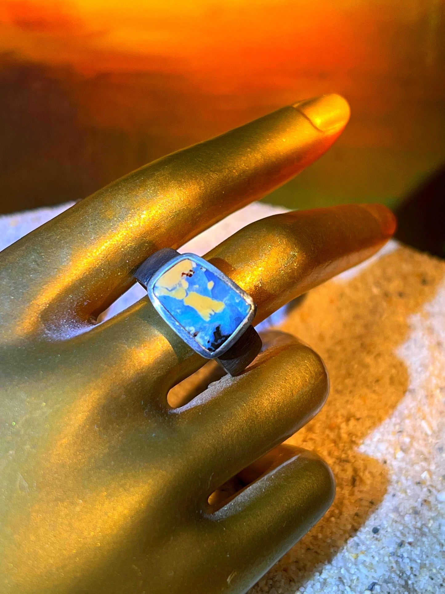 Mein Preis Boulder Opal Black Outdoor Queensland Ring in Silber