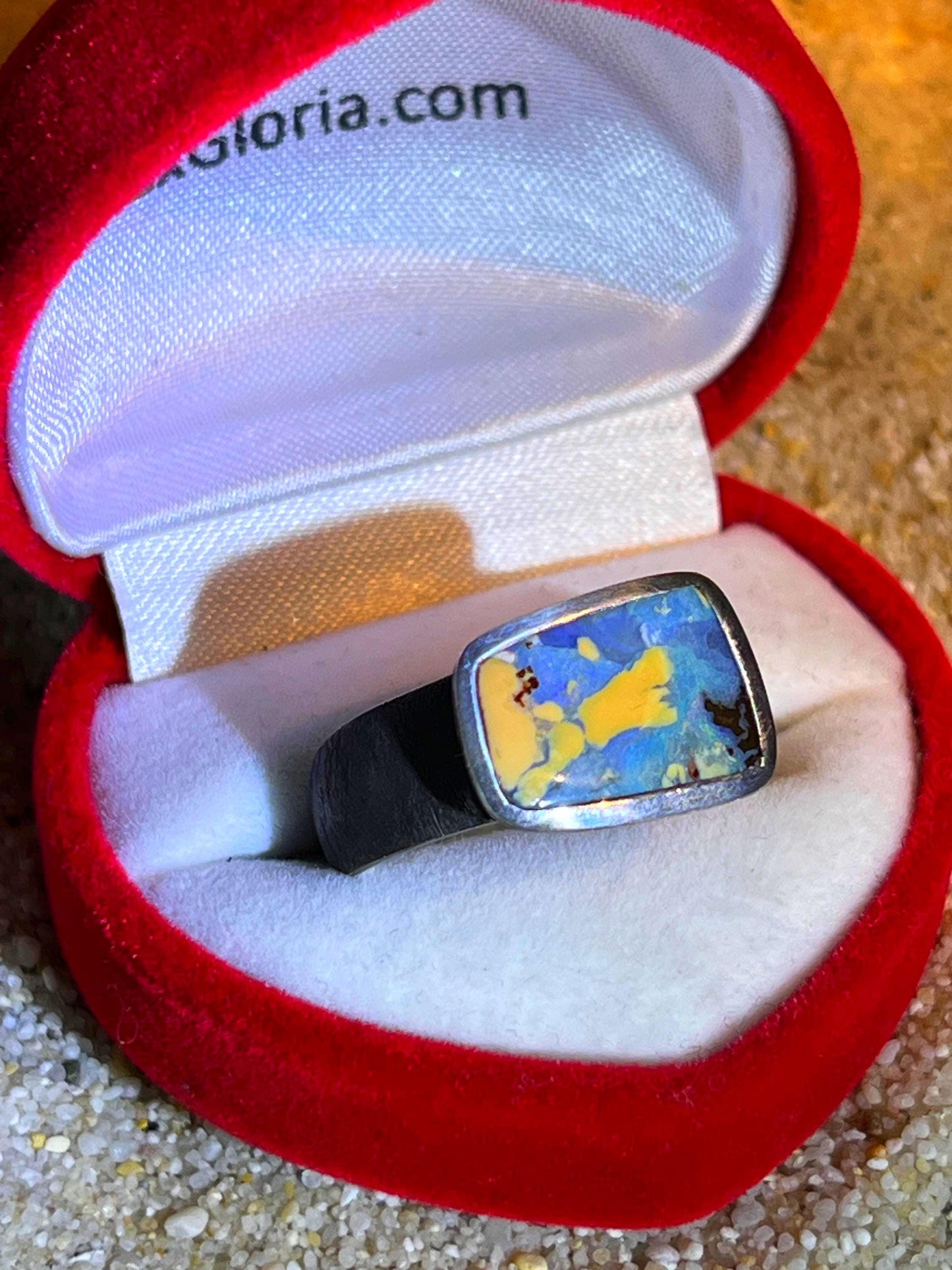 Mein Preis Boulder Opal Black Outdoor Queensland Ring in Silber