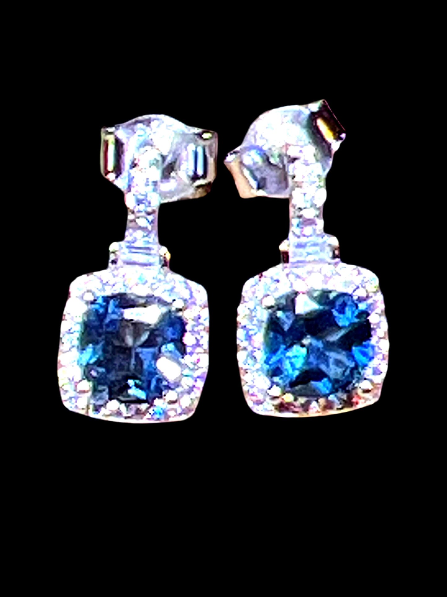 London Blue Topaz Ohrstecker in Sterling Silber