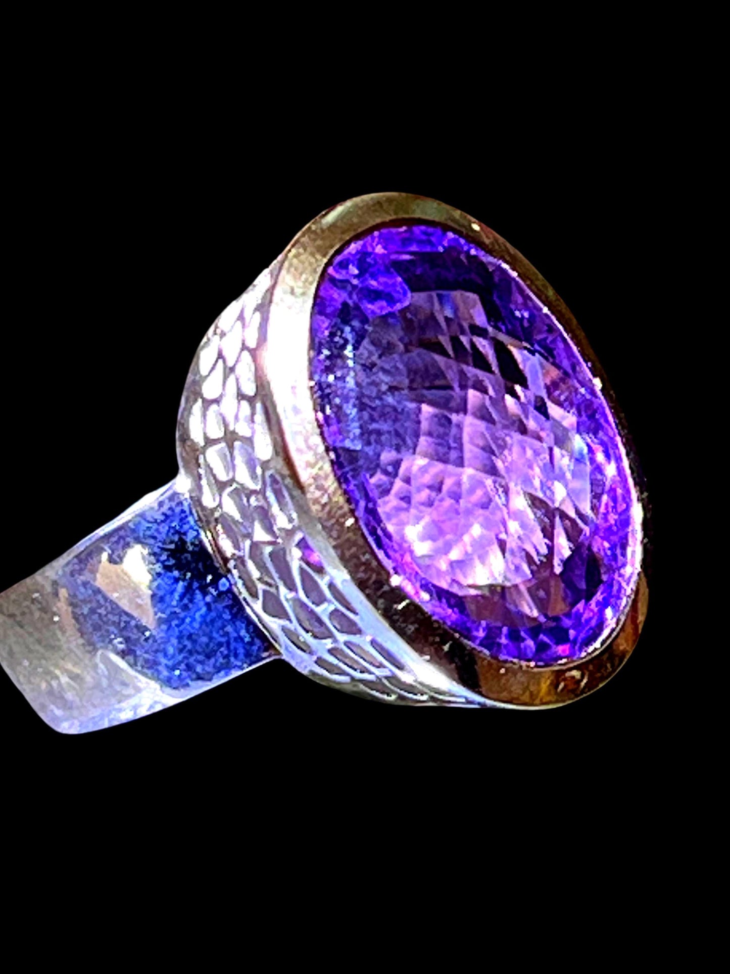 Mein Preis  Natur Lieblingsamethyst in 18Kt Goldvermeil Fassung Ring in Silber