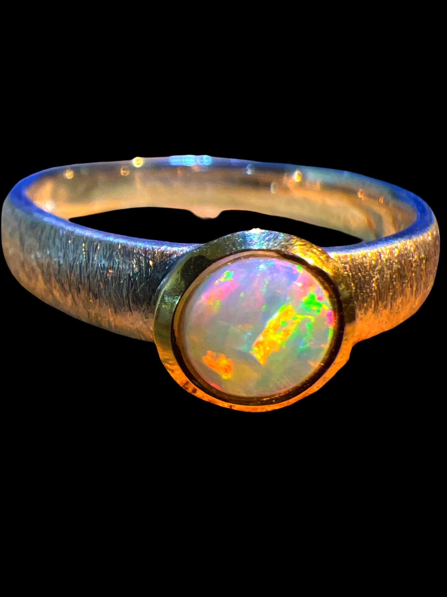 Mein Preis Australisches Farbspiel in 18kt Goldvermeil Fassung Sterlingsilber Ring