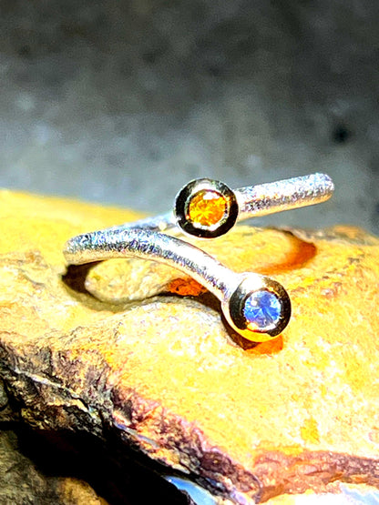 Mein Preis  Tansanit und Turmalin  Sterling Silberring Gold Vermeil 5micron deutsche Qualitätsarbeit