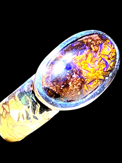 Mutter Queensland Opal 17mm x 10mm Opal Sterling Silber Ring deutsche Qualitätsarbeit