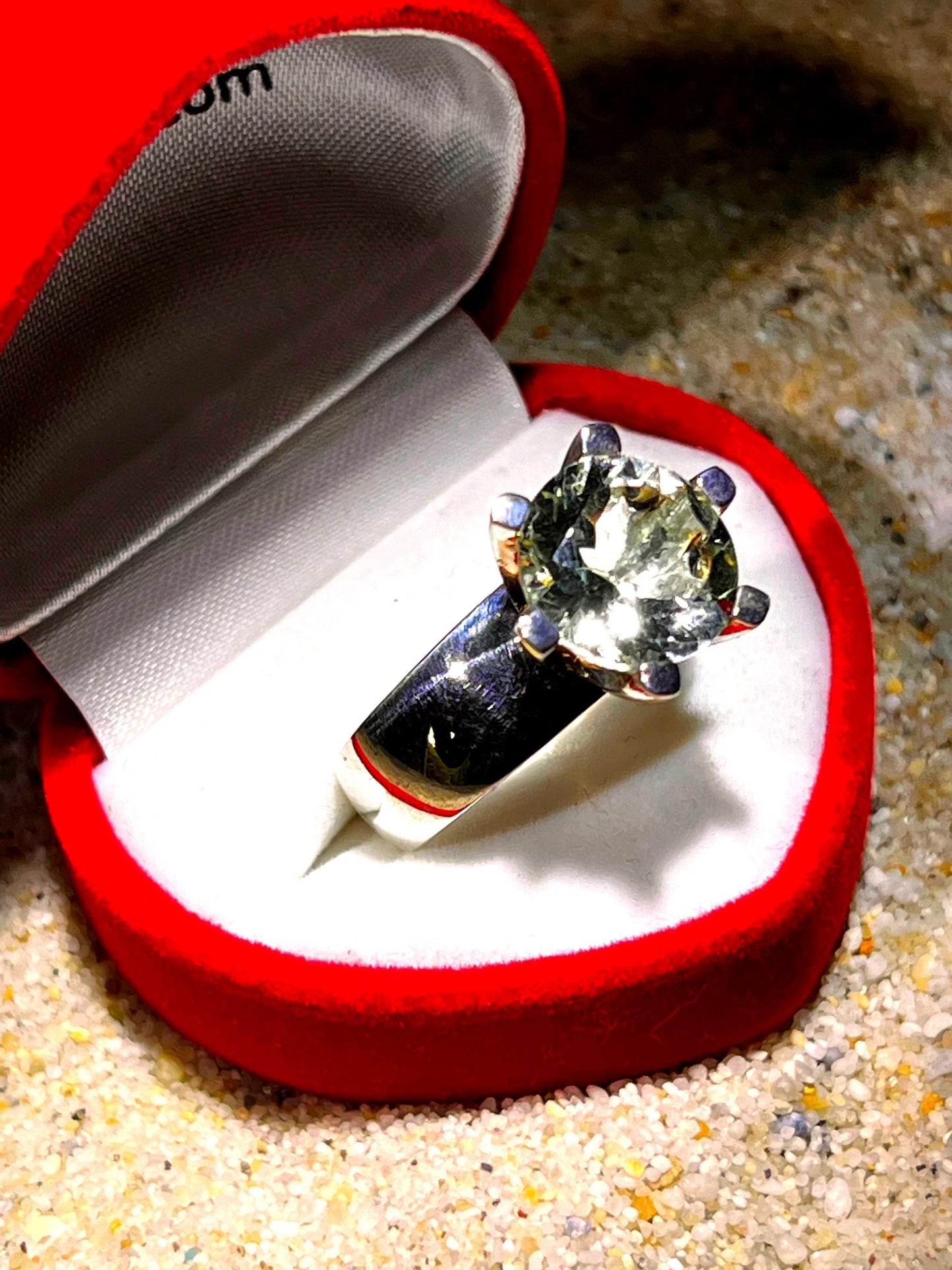 Grüner Amethyst 9 ct Ring in Silber mit 18Kt Goldvermeil Fassung