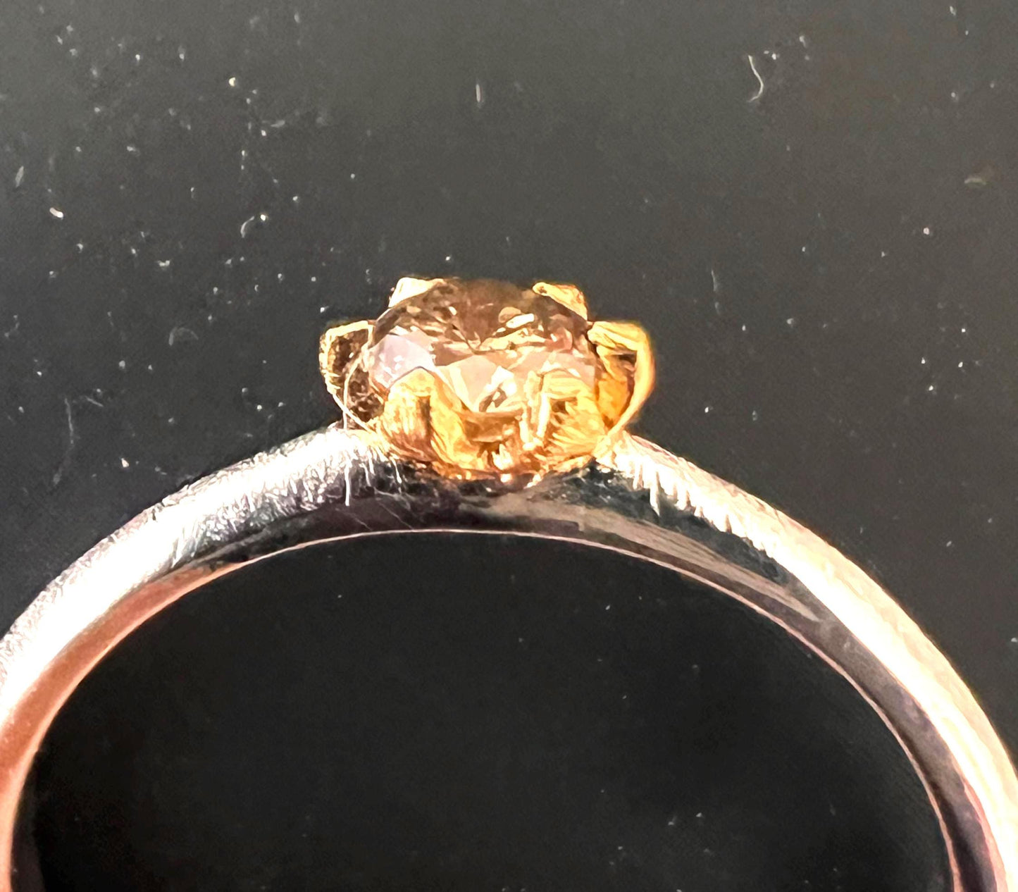 Brillant 0,33ct Ring in Silber mit vergoldeter Fassung