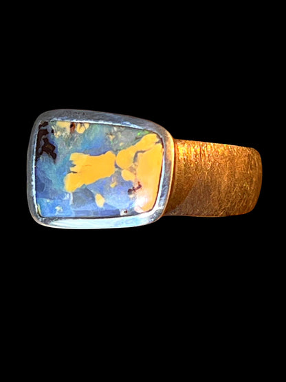 Mein Preis Boulder Opal Black Outdoor Queensland Ring in Silber