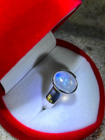 Mein Preis Mondstein Meeresfarbe in Sterlingsilber