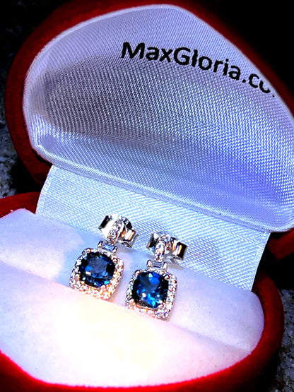 London Blue Topaz Ohrstecker in Sterling Silber