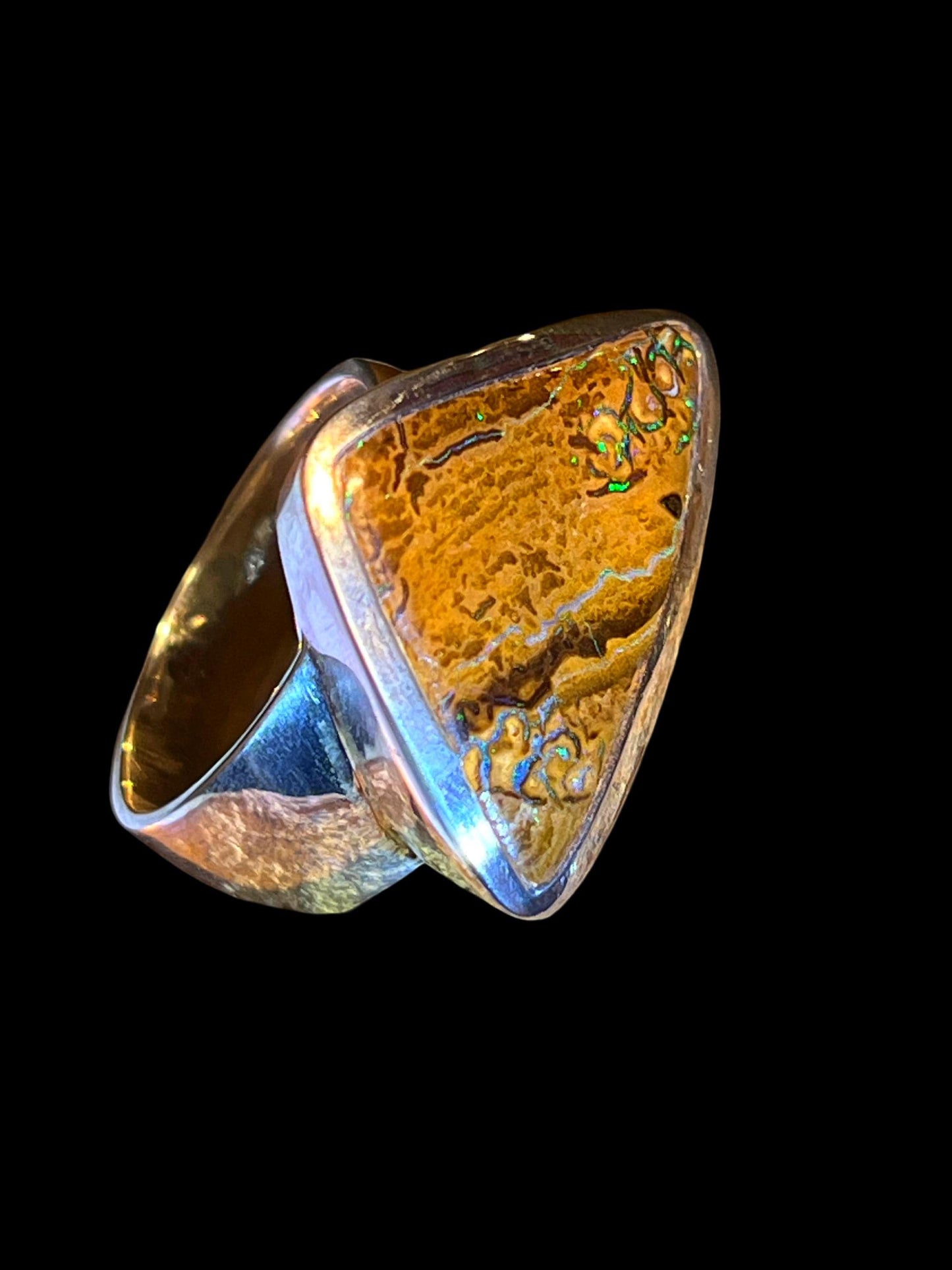 Boulder Opal  Yowah in Sterlingsilber