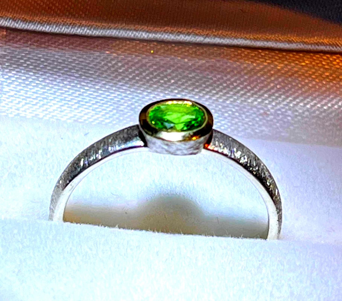 Mein Preis   Tsavorit Ringe 18Kt Goldvermail Fassung in Sterlingsilber