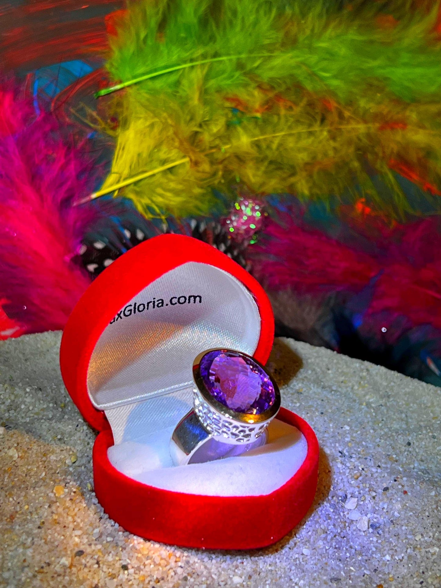 Mein Preis  Natur Lieblingsamethyst in 18Kt Goldvermeil Fassung Ring in Silber