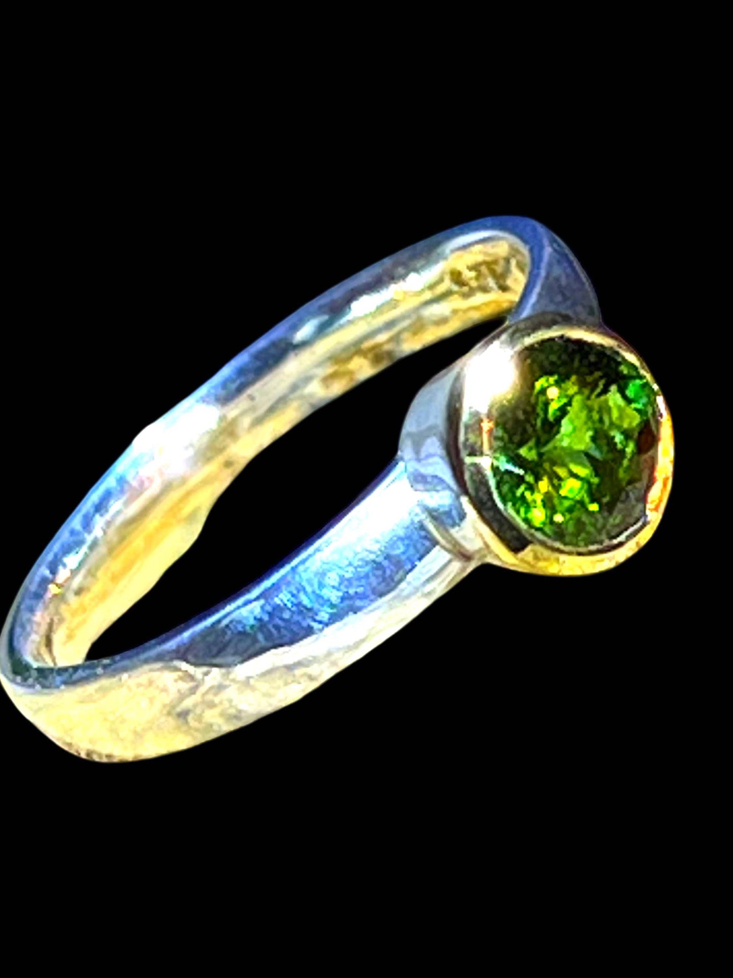 Turmalin Verdelith Ring in Silber mit teilvergoldeter Fassung