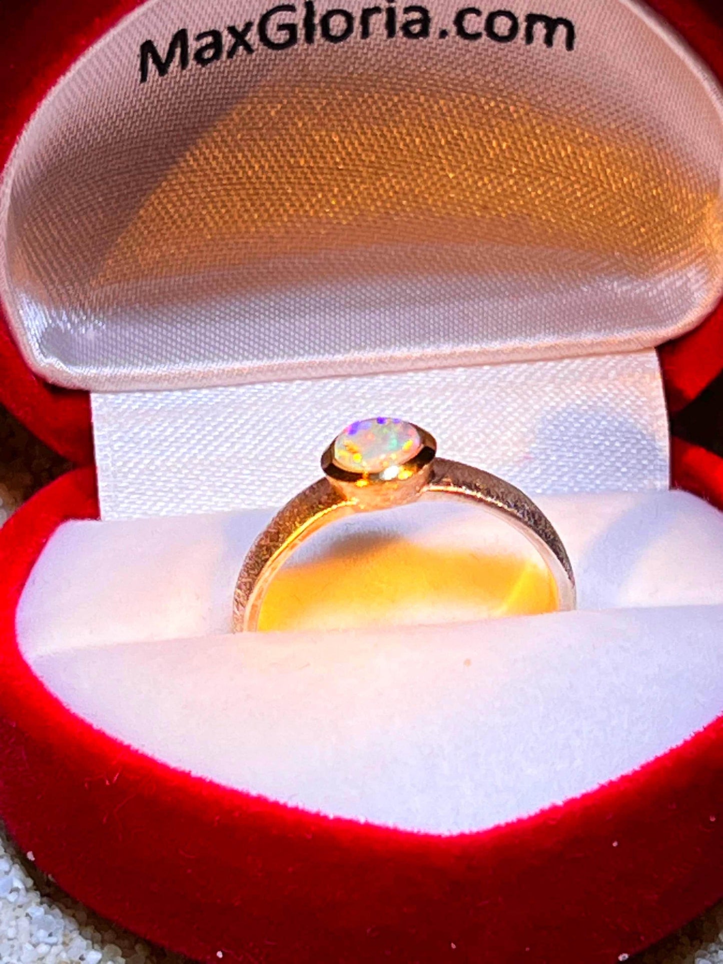 Mein Preis Australisches Farbspiel in 18kt Goldvermeil Fassung Sterlingsilber Ring