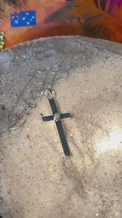 Opal Silber Kreuz stark orthodox sehr massiv und groß deutsche deutsche Qualitätsarbeit