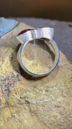 Gustav Klimt Opal mit Madagaskar Turmalin Ring in Sterlingsilber und 18Kt Gold Vermeil Fassung  deutsche Handarbeit