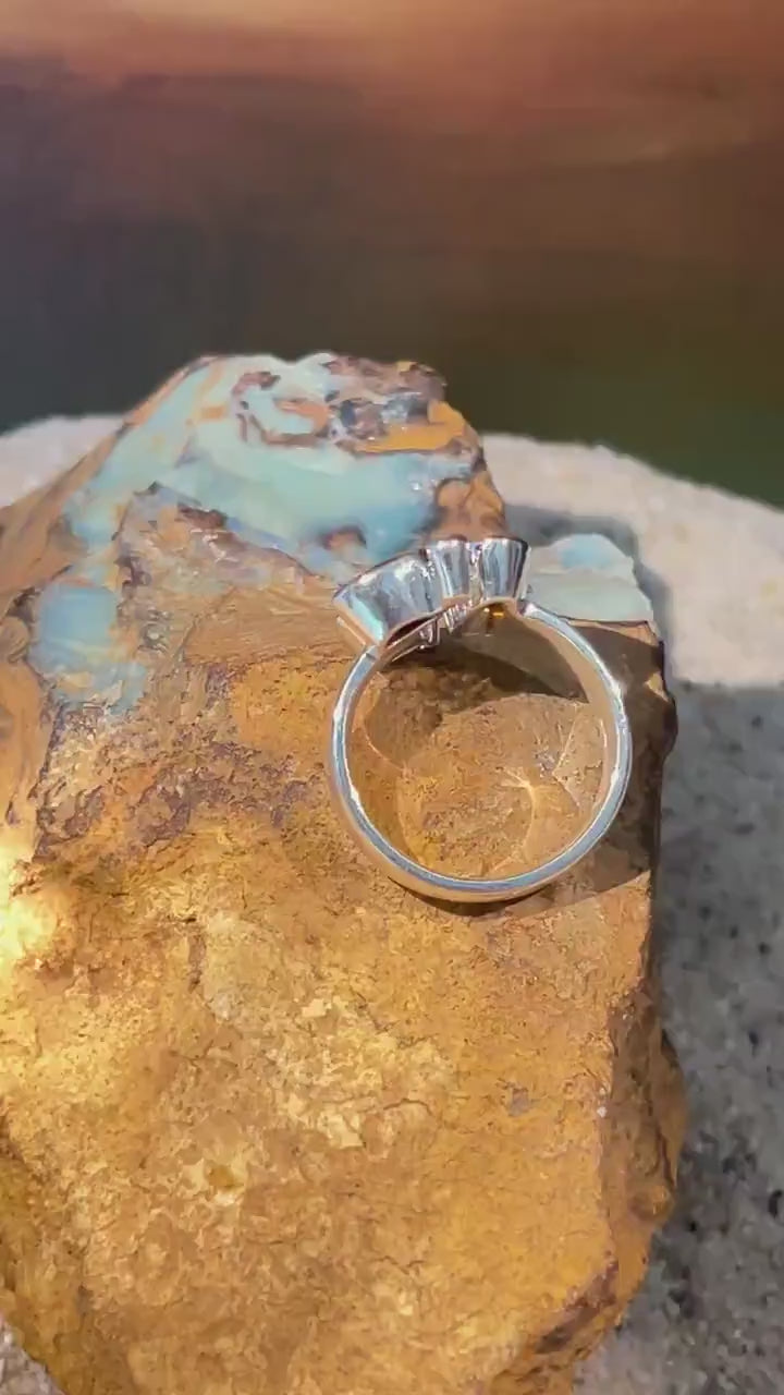 Wundervolle Opaltraum Kombination in Sterlingsilber und 18Kt Gold Vermeil Fassung deutsche Handarbeit