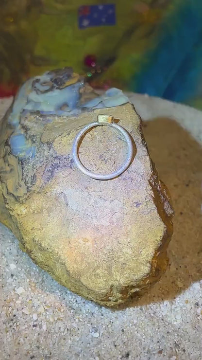Wochenend Preis  Australischer Opal in 18kt Goldvermeil Sterlinsilberring deutsche Handarbiet