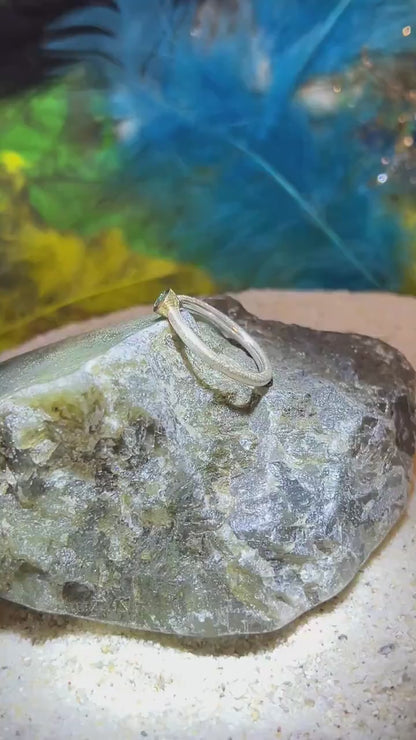 Indigolith Turmalin Ring in Silber mit 18Kt Goldvermeil Fassung