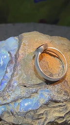 Naturopal aus Andamooka Sterlingsilber mit 18kt Goldvermeil Fassumg