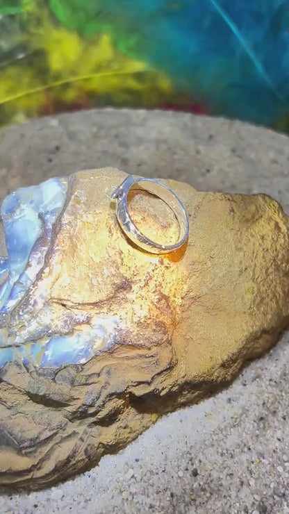 Australisch opulente Opalfarben Ring in Sterling Silber