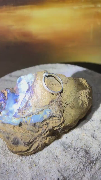 Mein Preis Australischer Blauer Zirkon in Sterlingsilber mit 18kt Goldvermeil Fassung deutsche Handarbeit