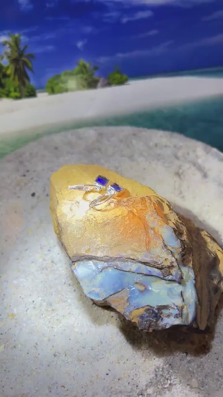 Boulder Opal Tagespreis  Sterlingsilber Ohrringe deutsche Qualitätsarbeit