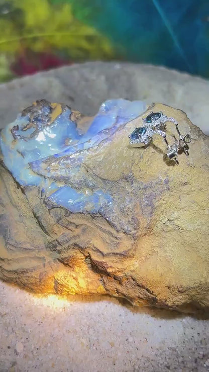 London Blue Topaz Ohrstecker in Sterling Silber