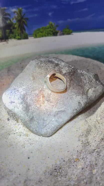 Queensland Opal in 18kt Goldvermeil Fassung im Sterlingsilber Ring