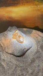 39 ct Citrin  Sterlingsilber Ring mit Goldvermeil Fassung