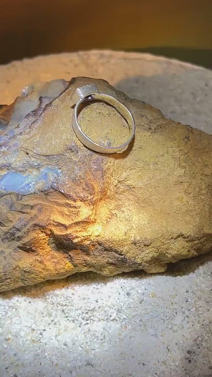 Amethyst in 18Kt Goldvermeil Designfassung Ring in Sterlingsilber