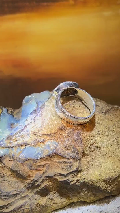 Mutter Queensland Opal 17mm x 10mm Opal Sterling Silber Ring deutsche Qualitätsarbeit