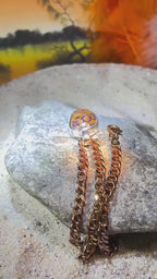 Boulder Opal opulent blaumetallic an Sterlingsilber Rotgoldkette deutsche Handarbeit