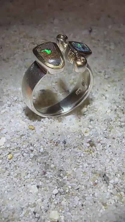 Mein Preis Opal Kombination Sterling Silber in Goldvermeil Fassung 5micron