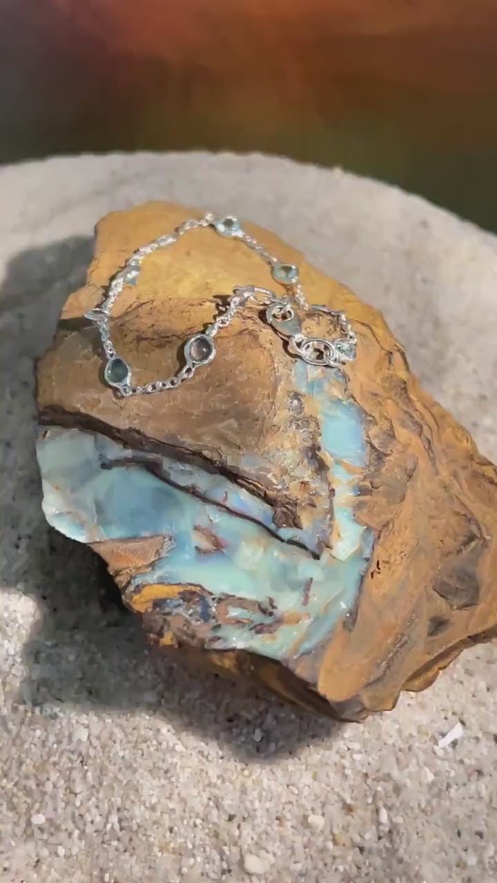 Aquamarin jeden Tag schön Sterlingsilber Armband deutsche Qualitätsarbeit
