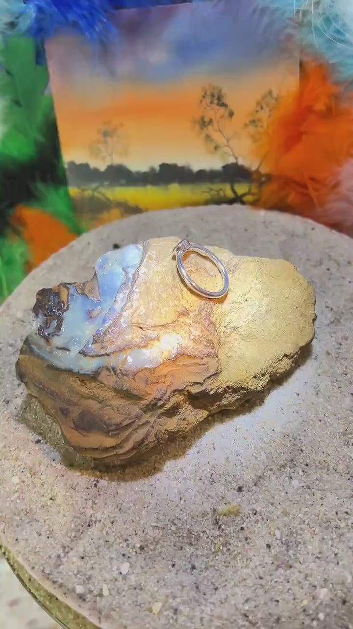 Boulderopal Tagespreis  für gute Laune in 18Kt Goldvermeil Ring in Silber deutsche Handarbeit