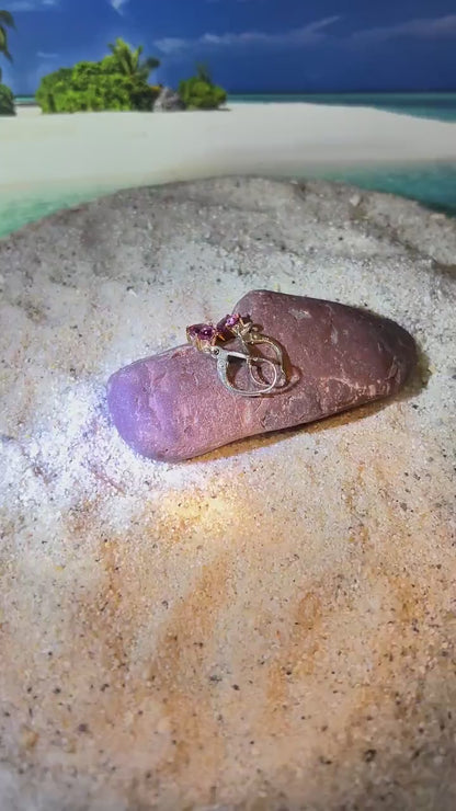 Paraiba Turmalin Rubellit in 18 Karat Goldvermeil Krappenfassung